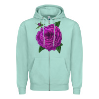 Seafoam Celestial Rose Zipper Hoodie - LillyAllenDesigns