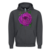 Smoke Celestial Rose Zipper Hoodie - LillyAllenDesigns