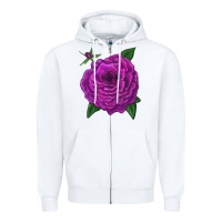 White Celestial Rose Zipper Hoodie - LillyAllenDesigns