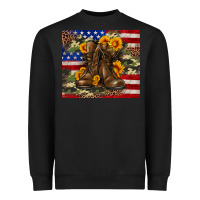 Black Army USA lag leopard camouflage sunflower 20oz Heavyweight Sweatshirt - Neo Western