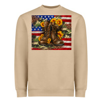 Army Usa Lag Leopard Camouflage Sunflower 20oz Heavyweight Sweatshirt | Teevron