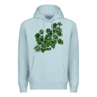 Blue Mist Botanical Schefflera Illustrations Premium Hoodie - LillyAllenDesigns