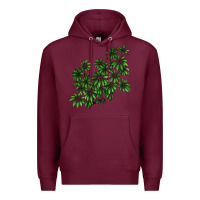 Burgundy Botanical Schefflera Illustrations Premium Hoodie - LillyAllenDesigns