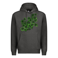 Charcoal Heather Botanical Schefflera Illustrations Premium Hoodie - LillyAllenDesigns
