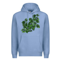 Colony Blue Botanical Schefflera Illustrations Premium Hoodie - LillyAllenDesigns