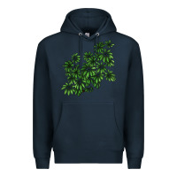 Navy Botanical Schefflera Illustrations Premium Hoodie - LillyAllenDesigns