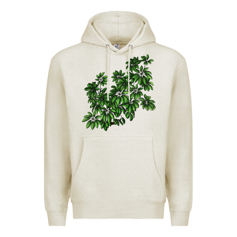 Botanical Schefflera Illustrations Premium Hoodie by LillyAllenDesigns | Teevron