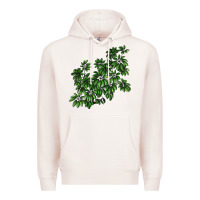 Pale Pink Botanical Schefflera Illustrations Premium Hoodie - LillyAllenDesigns