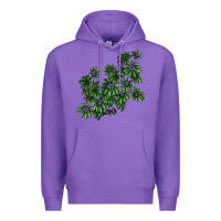Purple Botanical Schefflera Illustrations Premium Hoodie - LillyAllenDesigns
