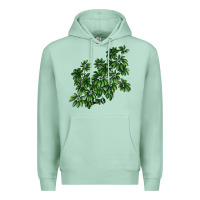 Seafoam Botanical Schefflera Illustrations Premium Hoodie - LillyAllenDesigns
