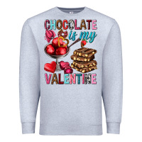 Heather Grey chocolate is my valentine Premium Sweatshirt - NancyCooperArtShop