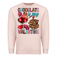 Pale Pink chocolate is my valentine Premium Sweatshirt - NancyCooperArtShop