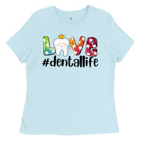Baby Blue love dentallife Ladies Tee - AdoDesignShop