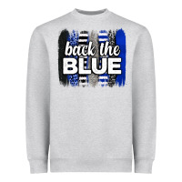 Heather Grey Back the blue brushstrokes Heavyweight Sweatshirt - Neo Western