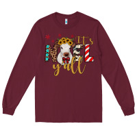 Burgundy it's noel y'all Long Sleeve Tee - JahusDesignShop
