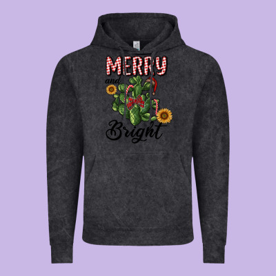 Merry And Bright With Cactus Vintage Hoodie Designed By Ranaportraitstore