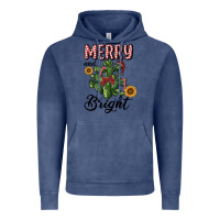 Vintage Denim merry and bright with cactus Vintage Hoodie - RanaPortraitStore