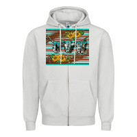 Dove Grey western cow serape leopard sunflowers mousepad Zipper Hoodie - BarkalooDesign