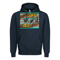 Navy western cow serape leopard sunflowers mousepad Zipper Hoodie - BarkalooDesign
