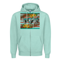 Seafoam western cow serape leopard sunflowers mousepad Zipper Hoodie - BarkalooDesign