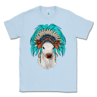 Dusty Blue calf indian headdress Classic Tee - JahusDesignShop