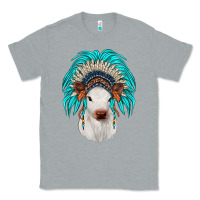 Heather Grey calf indian headdress Classic Tee - JahusDesignShop