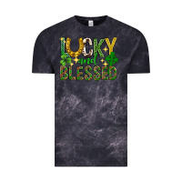 Cloud Black Lucky and blessed st. patricks day Vintage Tee - Neo Western