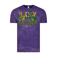 Cloud Purple Lucky and blessed st. patricks day Vintage Tee - Neo Western