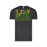 Vintage Black Lucky and blessed st. patricks day Vintage Tee - Neo Western