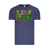 Vintage Denim Lucky and blessed st. patricks day Vintage Tee - Neo Western