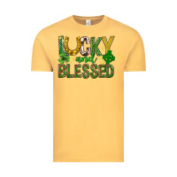 Vintage Mustard Lucky and blessed st. patricks day Vintage Tee - Neo Western