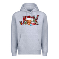 Heather Grey joy christmas heifer Premium Hoodie - AdoDesignShop