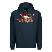 Navy joy christmas heifer Premium Hoodie - AdoDesignShop