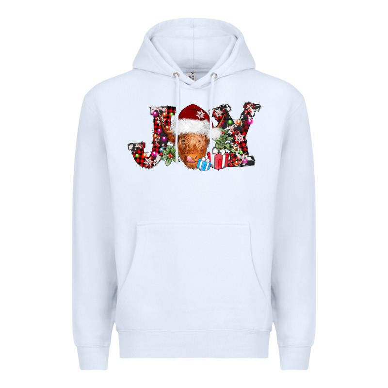 Joy Christmas Heifer Premium Hoodie by AdoDesignShop | Teevron