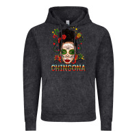 Vintage Black Mexicana Skull Girl Messy Bun Vintage Hoodie - texasbilliewilder