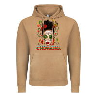 Vintage Camel Mexicana Skull Girl Messy Bun Vintage Hoodie - texasbilliewilder