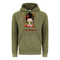 Vintage Olive Mexicana Skull Girl Messy Bun Vintage Hoodie - texasbilliewilder