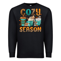 Black cozy season winter coffee cups Premium Sweatshirt - MaliasSmallBusiness