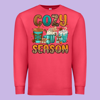 Cozy Season Winter Coffee Cups Premium Sweatshirt Designed By Maliassmallbusiness