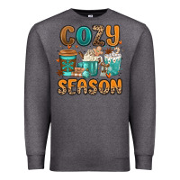 Charcoal Heather cozy season winter coffee cups Premium Sweatshirt - MaliasSmallBusiness