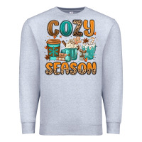 Heather Grey cozy season winter coffee cups Premium Sweatshirt - MaliasSmallBusiness