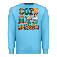 Ocean Blue cozy season winter coffee cups Premium Sweatshirt - MaliasSmallBusiness