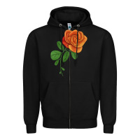 Black Burst Of Joy Rose Zipper Hoodie - LillyAllenDesigns