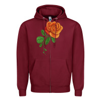 Burgundy Burst Of Joy Rose Zipper Hoodie - LillyAllenDesigns