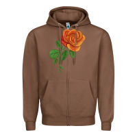 Chestnut Burst Of Joy Rose Zipper Hoodie - LillyAllenDesigns