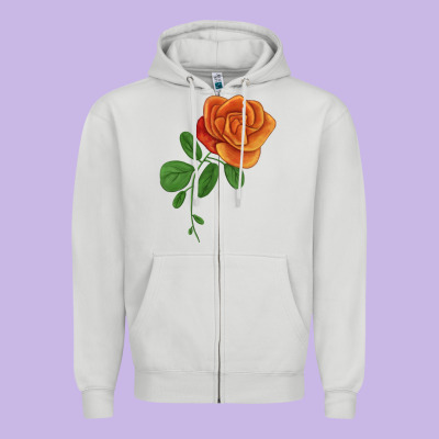 Burst Of Joy Rose Zipper Hoodie Designed By Lillyallendesigns