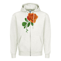 Oatmeal Heather Burst Of Joy Rose Zipper Hoodie - LillyAllenDesigns