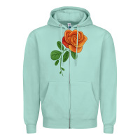 Seafoam Burst Of Joy Rose Zipper Hoodie - LillyAllenDesigns