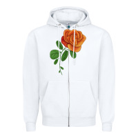 White Burst Of Joy Rose Zipper Hoodie - LillyAllenDesigns