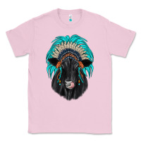 Bubblegum Pink black angus indian headdress Classic Tee - JahusDesignShop